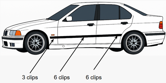 Clips Baguette Moulure Extérieure pour E36